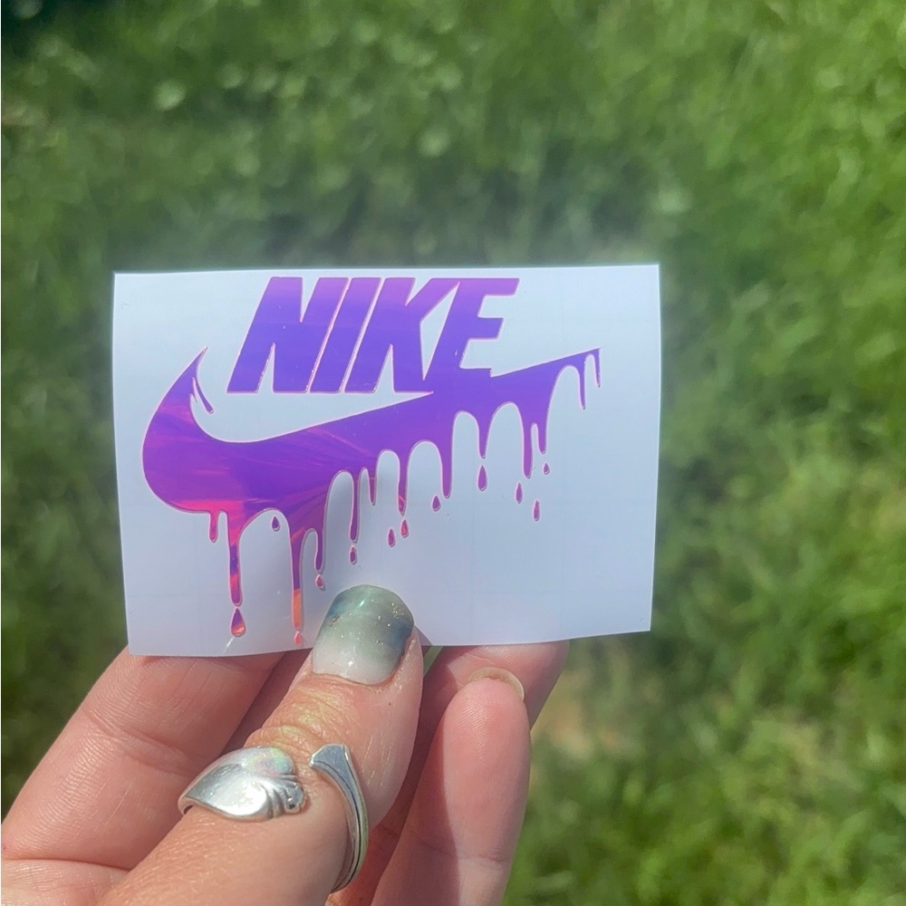 Nike Drip Decal - Vibrant Purple and Pink